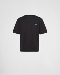 Prada - Raised-logo Cotton T-shirt - Lyst