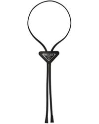 Prada - Bolo Tie En Cuir Saffiano - Lyst