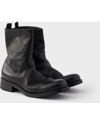 Prada - Bottes En Cuir Avec Fermeture À Glissière - Lyst