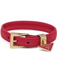 Prada - Saffiano Leather Bracelet - Lyst