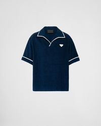 Prada - Cotton Terry Polo Shirt - Lyst