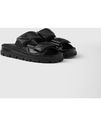 Prada - Padded Nappa Leather Slides - Lyst