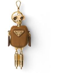 Prada - Robot Re-Nylon Keychain Charm, Brandy - Lyst