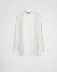 Prada - Crêpe De Chine Jacquard Shirt - Lyst