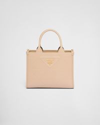 Prada - Mini Symbole Leather Bag With Stitching - Lyst