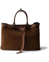 Prada - Bolso Buckle De Ante Con Cinturón, Hombre - Lyst