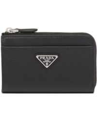 Prada - Saffiano Leather Keychain - Lyst