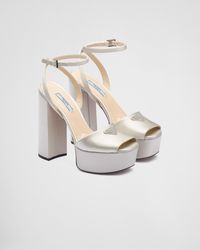 Prada - High-heeled Satin Sandals - Lyst