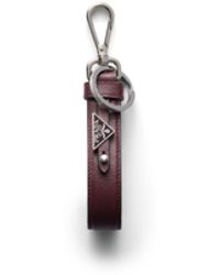 Prada - Saffiano Leather Keychain, Burgundy - Lyst