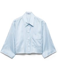 Prada - Striped Pongé Silk Shirt - Lyst