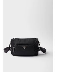 Prada - Medium Re-Nylon And Saffiano Leather Shoulder Bag - Lyst