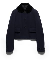 Prada - Single-Breasted Natté Fabric Jacket - Lyst