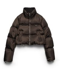 Prada - Cropped Re-Nylon Down Jacket - Lyst