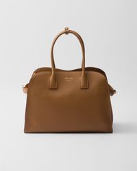 【関税&送料込】Prada Brown Suede Prada Buckle Large Handbag Cocoa Brown Prada Buckle Suede Bag With Belt | PRADA
