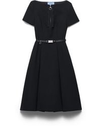 Prada - Embroidered Natté-Fabric Dress - Lyst