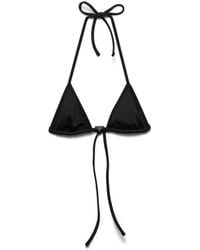 Prada - Interlock Fabric Triangle Bikini Top - Lyst