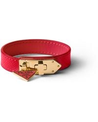 Prada - Saffiano Leather Bracelet - Lyst