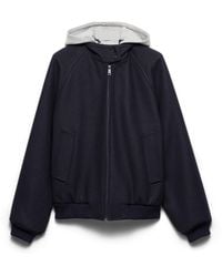 Prada - Cloth And Cotton Fleece Jacket - Lyst