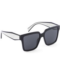Prada - Sonnenbrille Mit Logo - Lyst