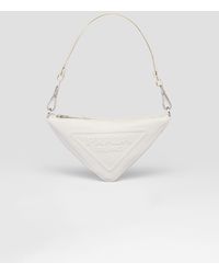Prada Triangle Leather Mini-bag - White