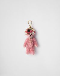 Prada - Teddy Bag Charm With Metal Ring - Lyst