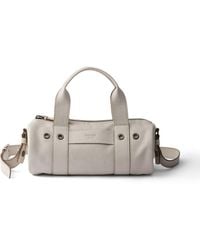 Prada - Route Large Leather Top-Handle Bag - Lyst