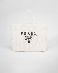 Prada - Borsa Shopping In Tessuto Intrecciato - Lyst