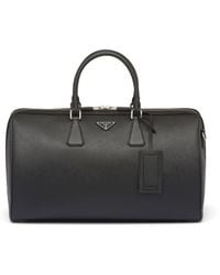 Prada - Saffiano Leather Travel Bag - Lyst