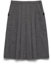 Prada - Rush Stitch Pleated Skirt - Lyst