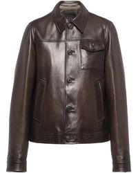 prada brown leather jacket