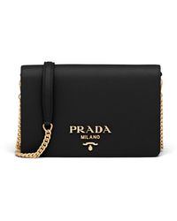 Prada - Logo-lettering Saffiano Leather Shoulder Bag - Lyst