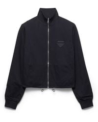 Prada - Reversible Jersey Zipper Jacket With Hood - Lyst