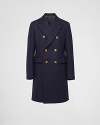 Prada - Double-Breasted Wool And Cachemire Coat - Lyst