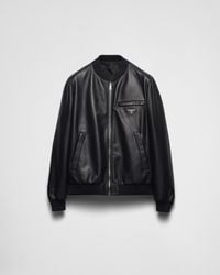 Prada - Nappa Leather Bomber Jacket - Lyst