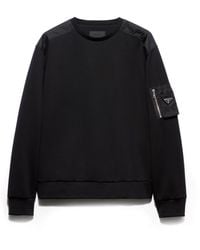 Prada - Cotton Fleece And Re-Nylon Sweatshirt - Lyst