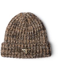 Prada - Mélange Knit Beanie - Lyst
