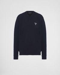 Prada - Cashmere V-neck Sweater - Lyst