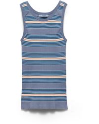 Prada - Striped Sleeveless Stretch-Cotton Knit Top - Lyst