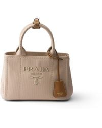 Prada - Jardinière Cotton Canvas Mini-Bag, Natural - Lyst