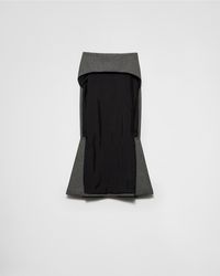 【プラダ・PRADA】Prince-of-Wales checked midi-dress Prada Prince-Of-Wales Midi Dress in Gray | Lyst