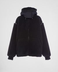 Prada - Double Fleece And Recycled Technical Fabric Jacket - Lyst