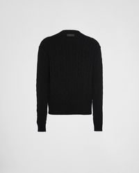 Prada - Cashmere And Lamé Crew-neck Sweater - Lyst