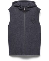 Prada - Wool-Cashmere Hooded Gilet - Lyst