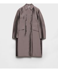 Prada - Double-Breasted Wool And Silk Coat - Lyst