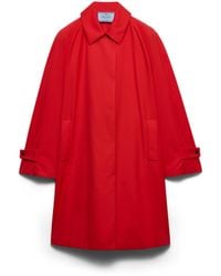 Prada - Single-Breasted Gabardine Coat - Lyst