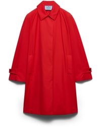 Prada - Single-Breasted Gabardine Coat - Lyst