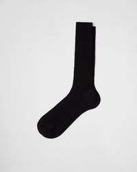 Prada - Wadenlange Socken Aus Baumwolle - Lyst