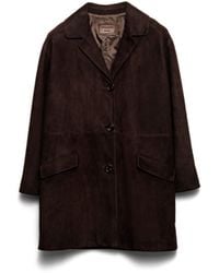 Prada - Suede Coat - Lyst