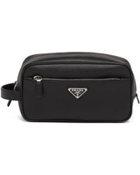 Prada - Saffiano Leather Travel Pouch - Lyst