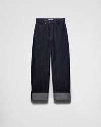 Prada - Weite Jeans Aus Selvedge-Denim - Lyst